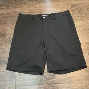 Peter Millar Black Flat Front Shorts